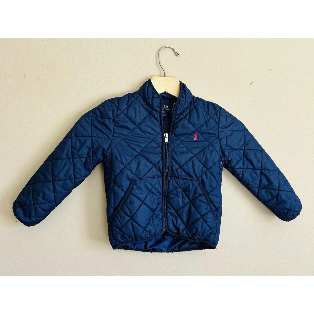 Ralph Lauren Quilted Puffer Jacket Girls 4T NAVY